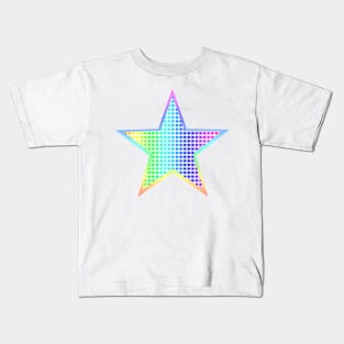 Rainbow Gingham Star Kids T-Shirt